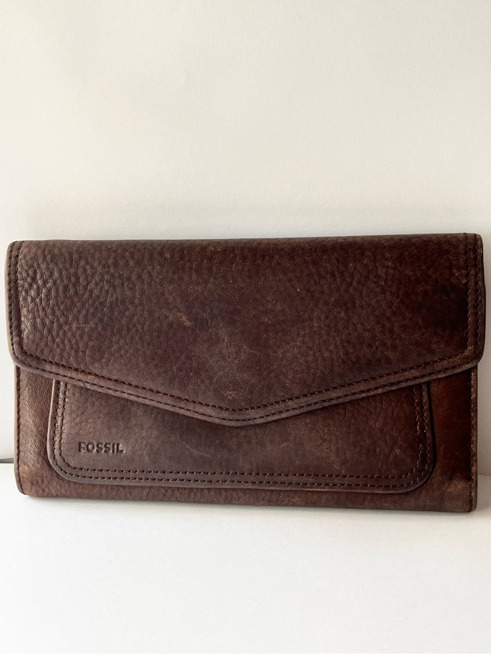 Fossil Brown Leather Trifold Wallet